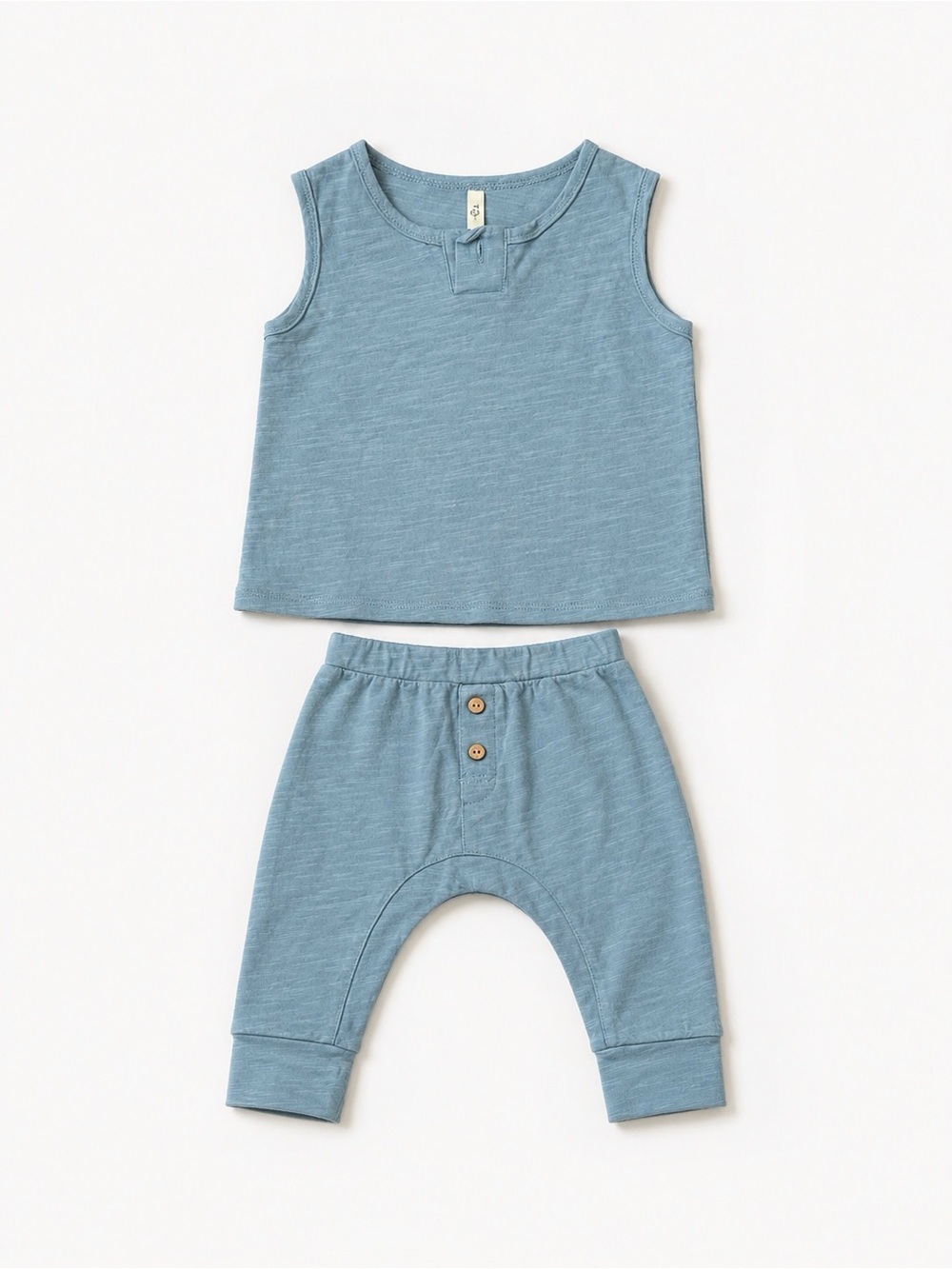 Rylee + Cru Matching Set 3-6 Months Blue Tank